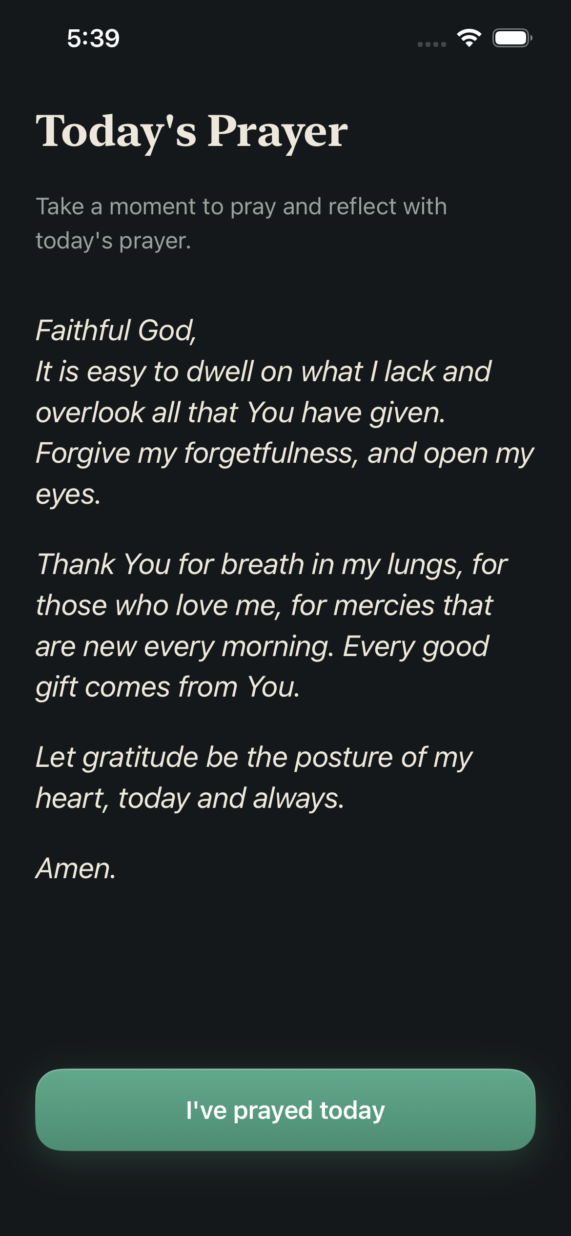 Daily prayer