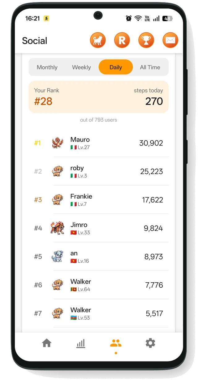 StepMax world leaderboard with player rankings