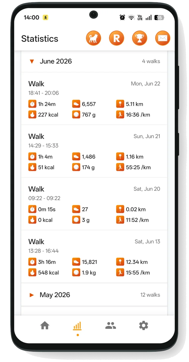 StepMax walk timer with pace and distance